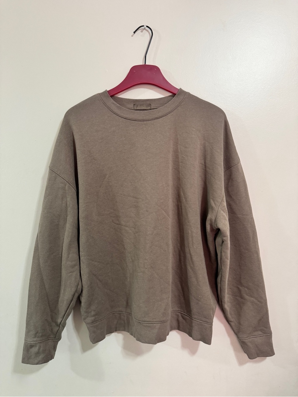 Nuuds OG Mocha Classic Crewneck Sweatshirt Clean Girl Soft Girl Minimalist M